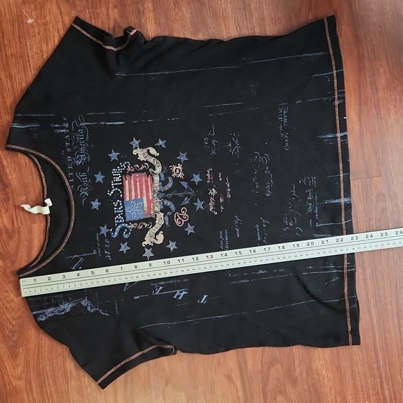 Susan Lawrence Crop Top Woman Size 2X tshirt Top Stars Juky 4th Flag - Picture 7 of 8